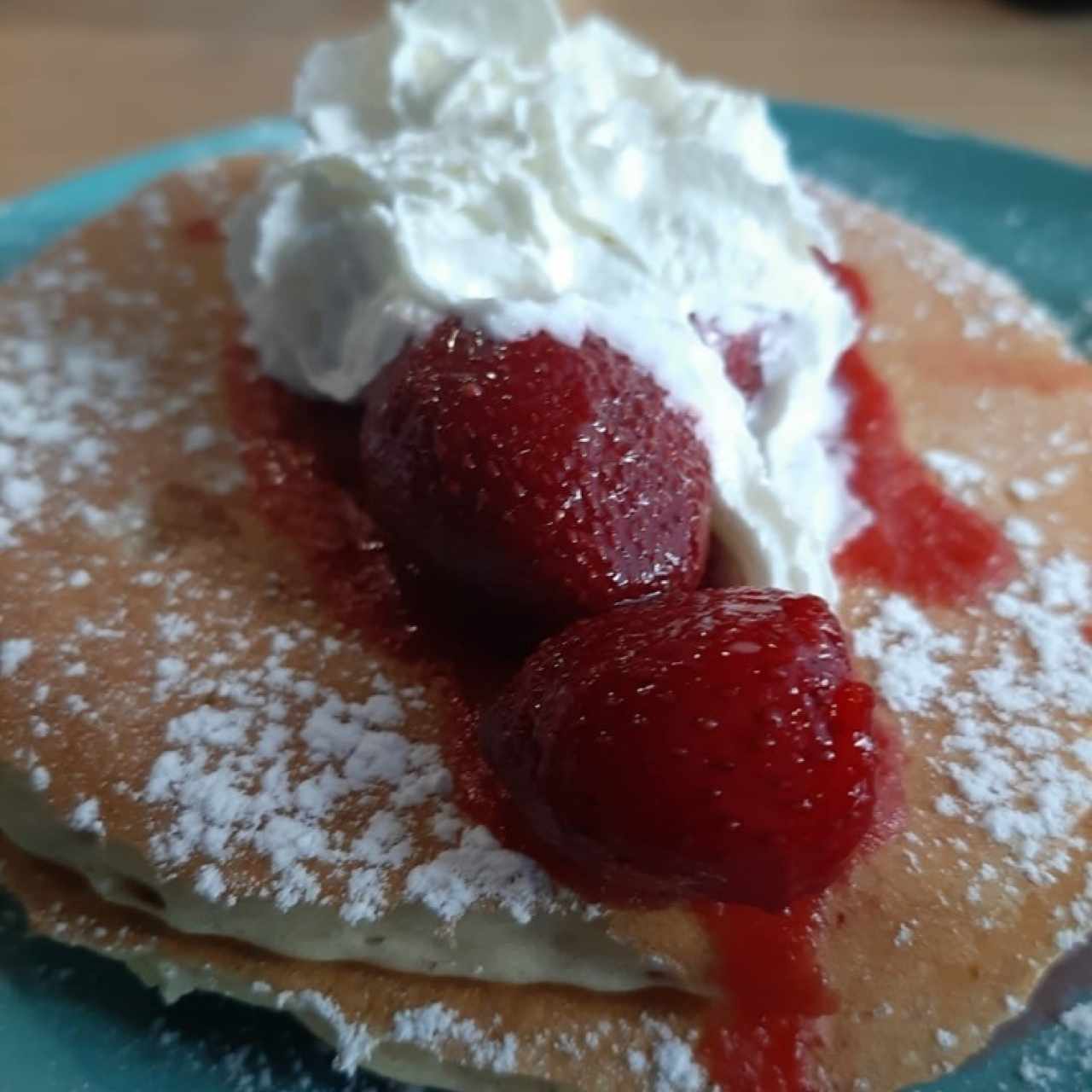 Pancake con fresas & cream 🥞🍓