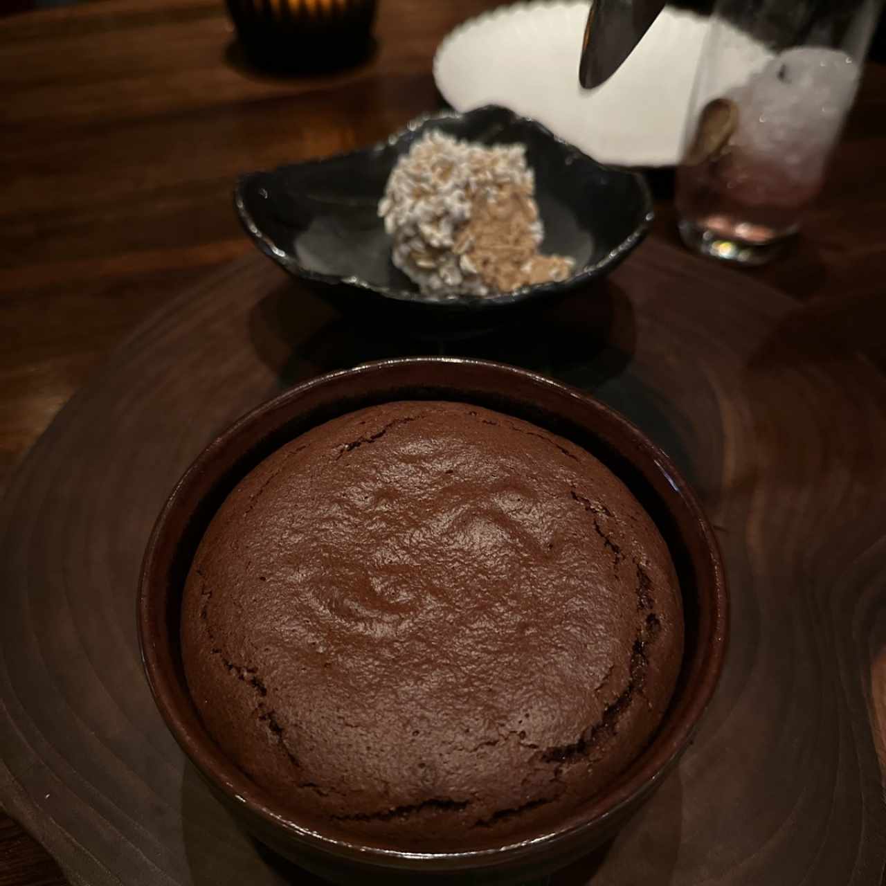 Baked chocolate mousse