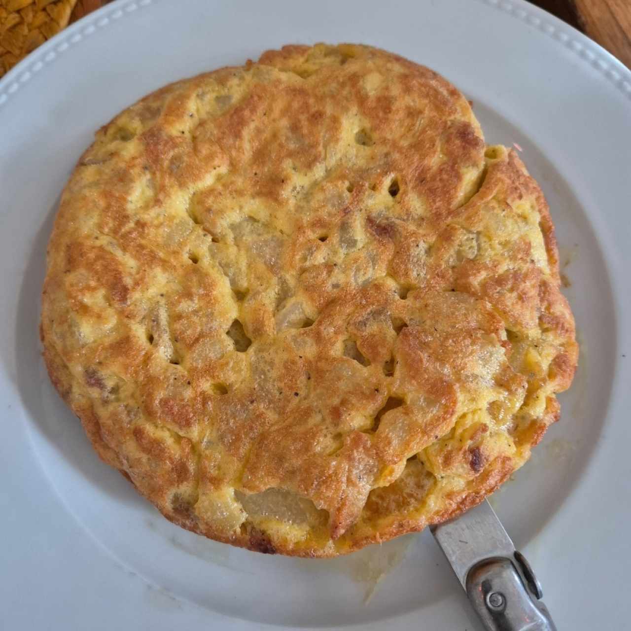 Tortilla española de patata y cebolla