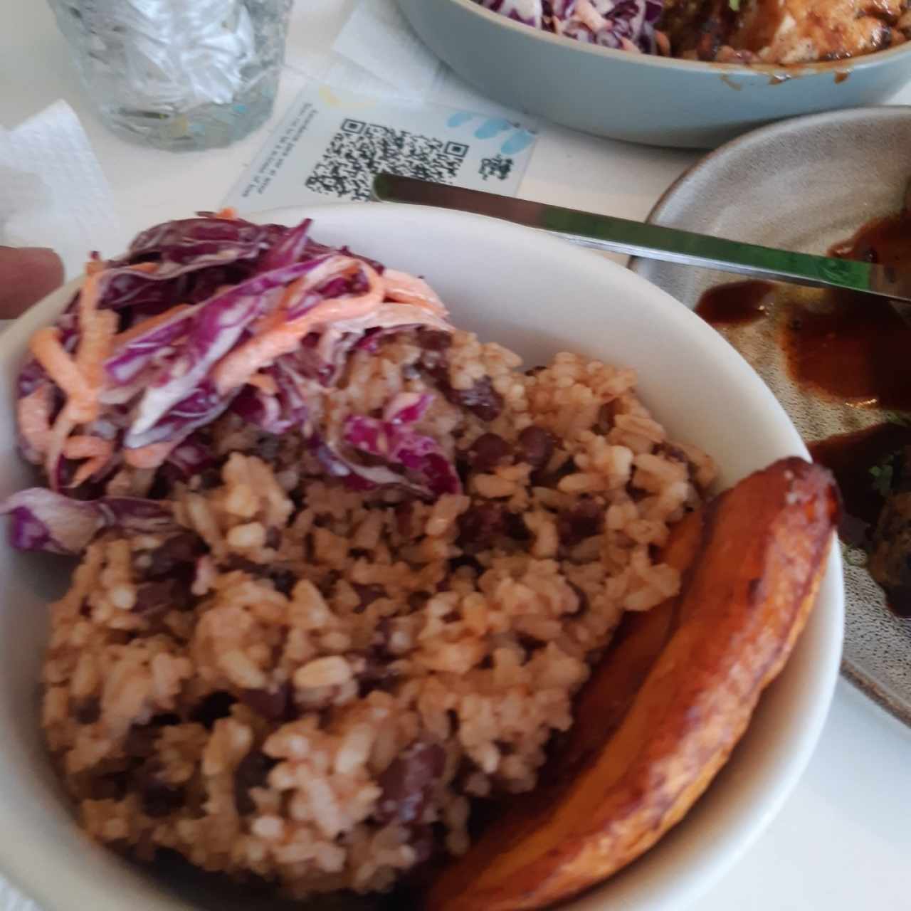 arroz con frijoles con coco