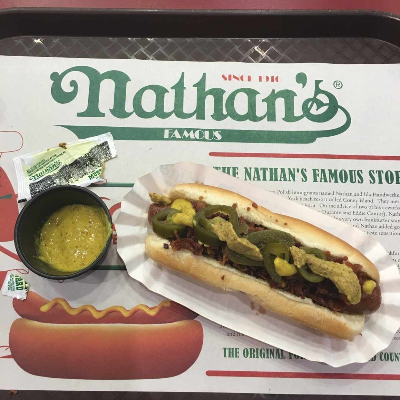 Hot Dog con Bacon, Jalapeño y Mostaza Nathan's ! 👍🏻