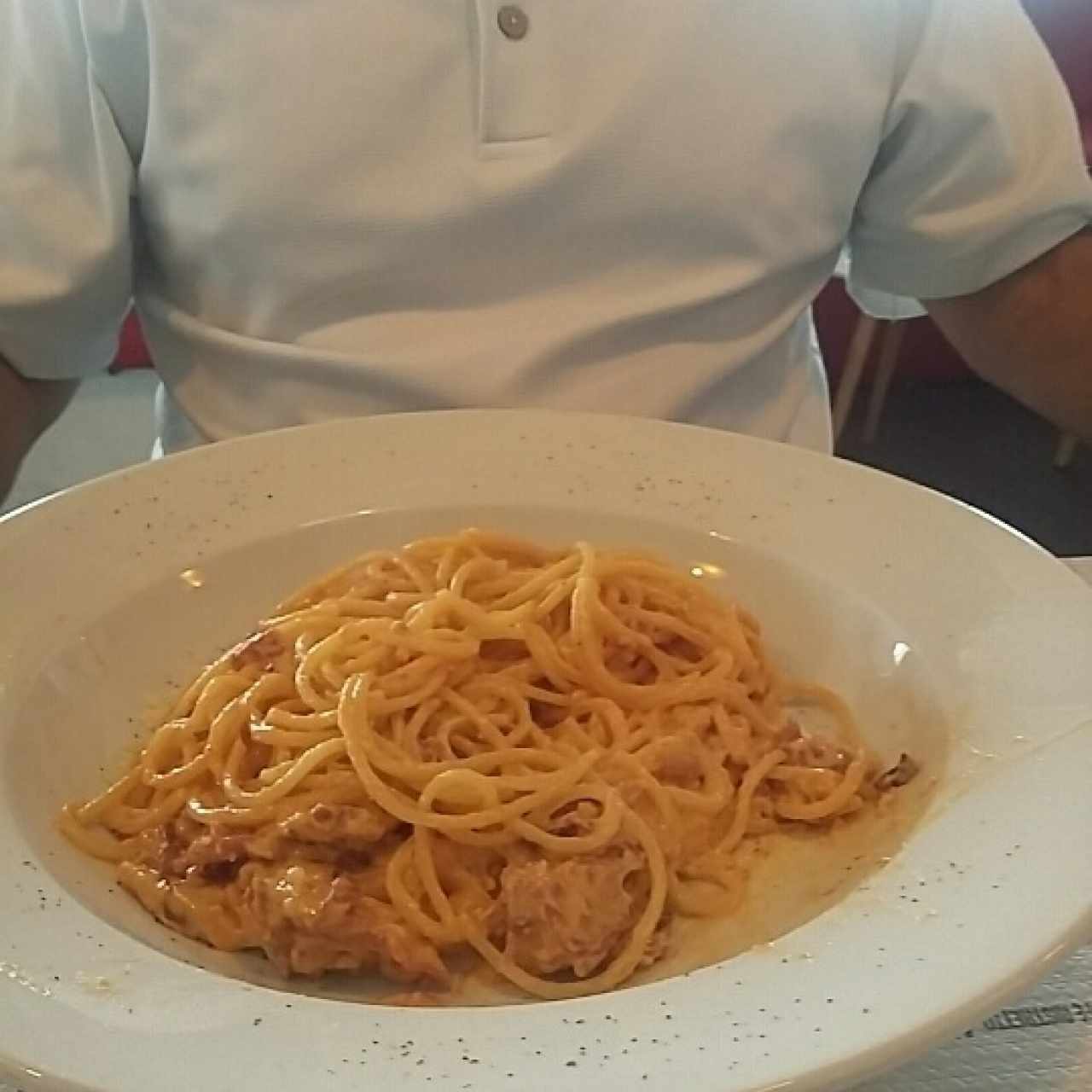 Espagueti con salsa San Daniele