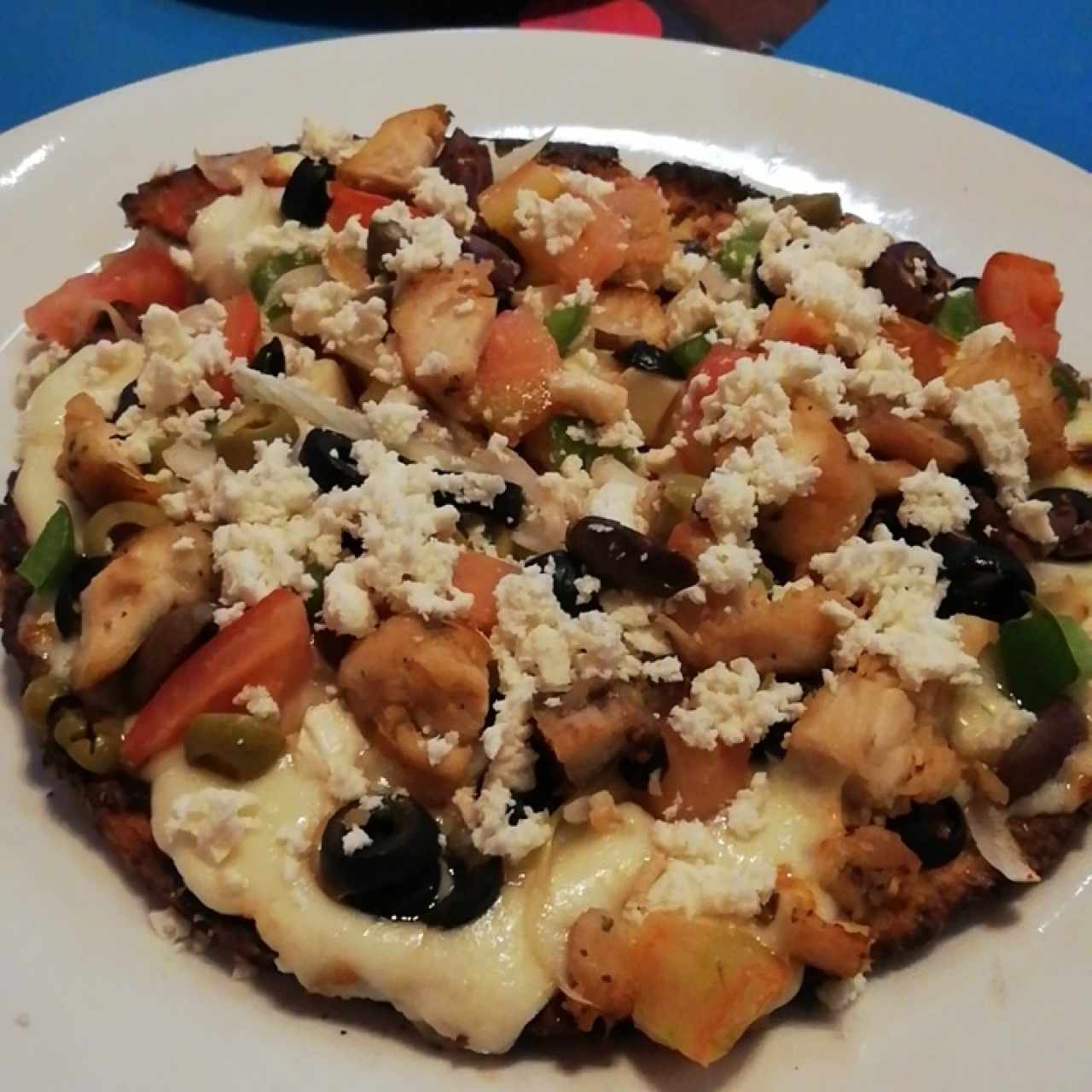 pizza griega de coliflor