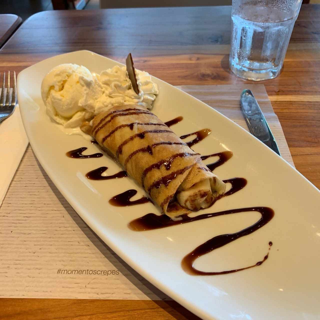 Crepe de Nutella con fresas y bananas
