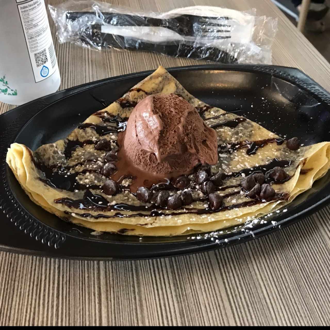 Crêpe de Chocolate con Helado de Nutella