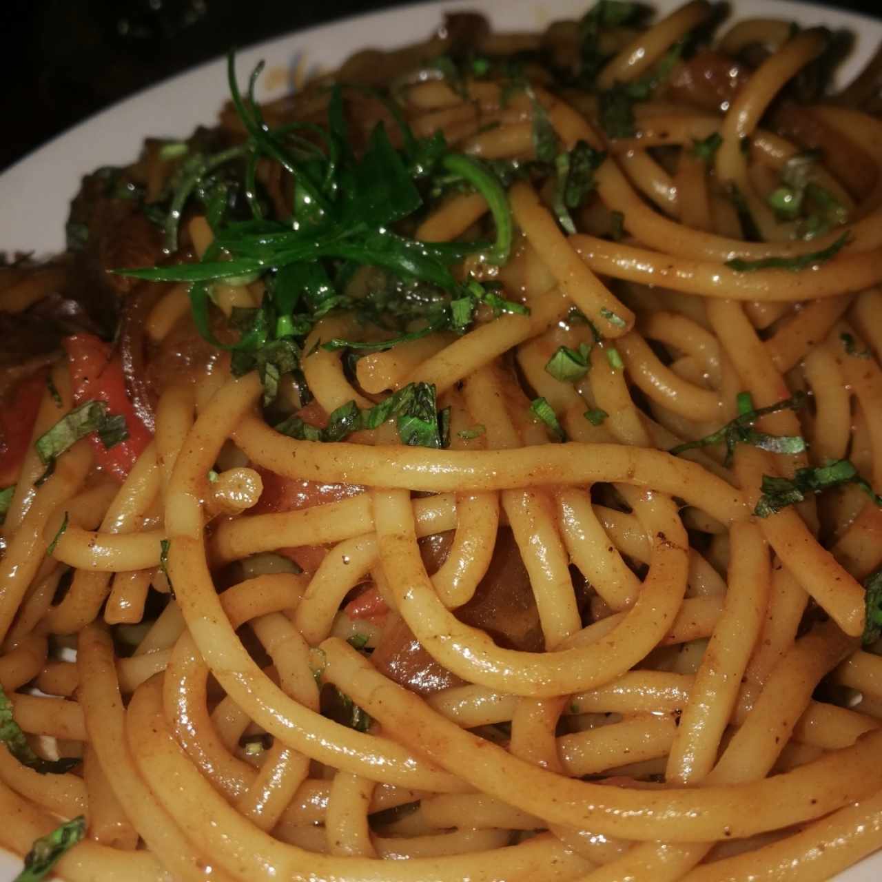 pasta con entraña 