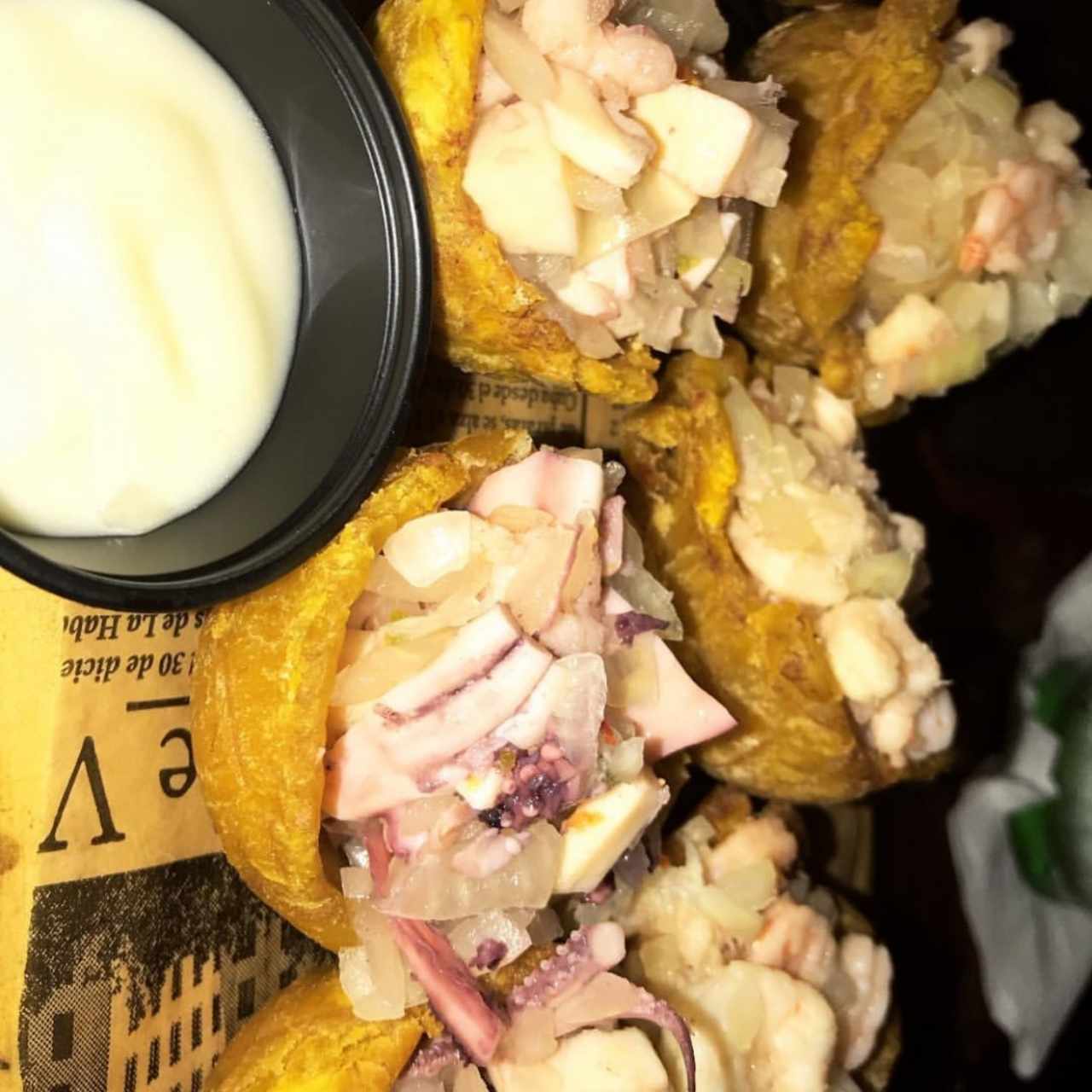 Ceviche combinacion en salsa inglesa con coco!!
