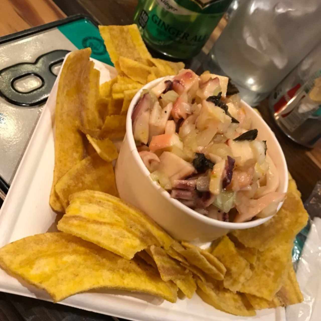 ceviche de combinación/ salsa maracuyá