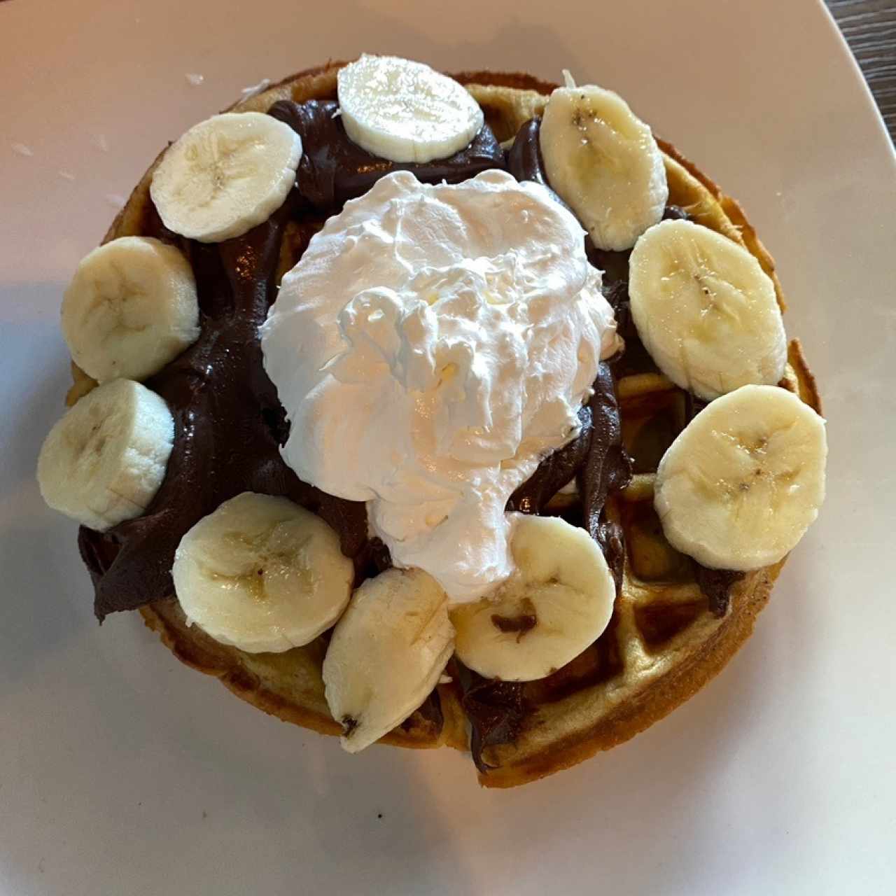 Waffles banana y nutella