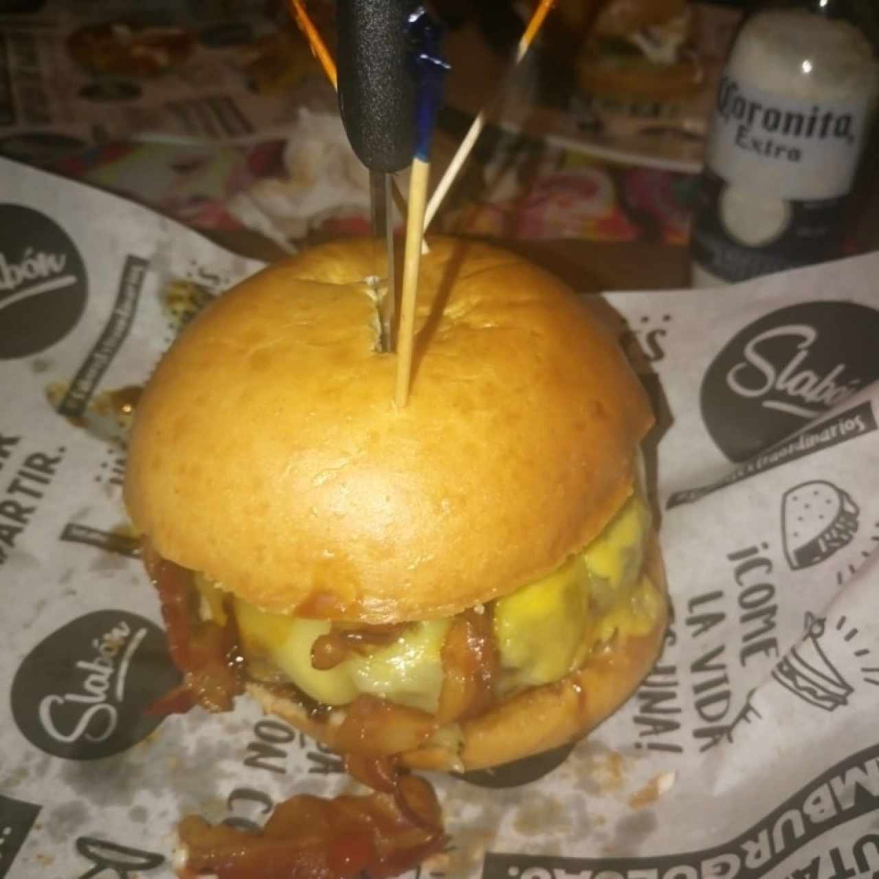 For cheese & bacon burger