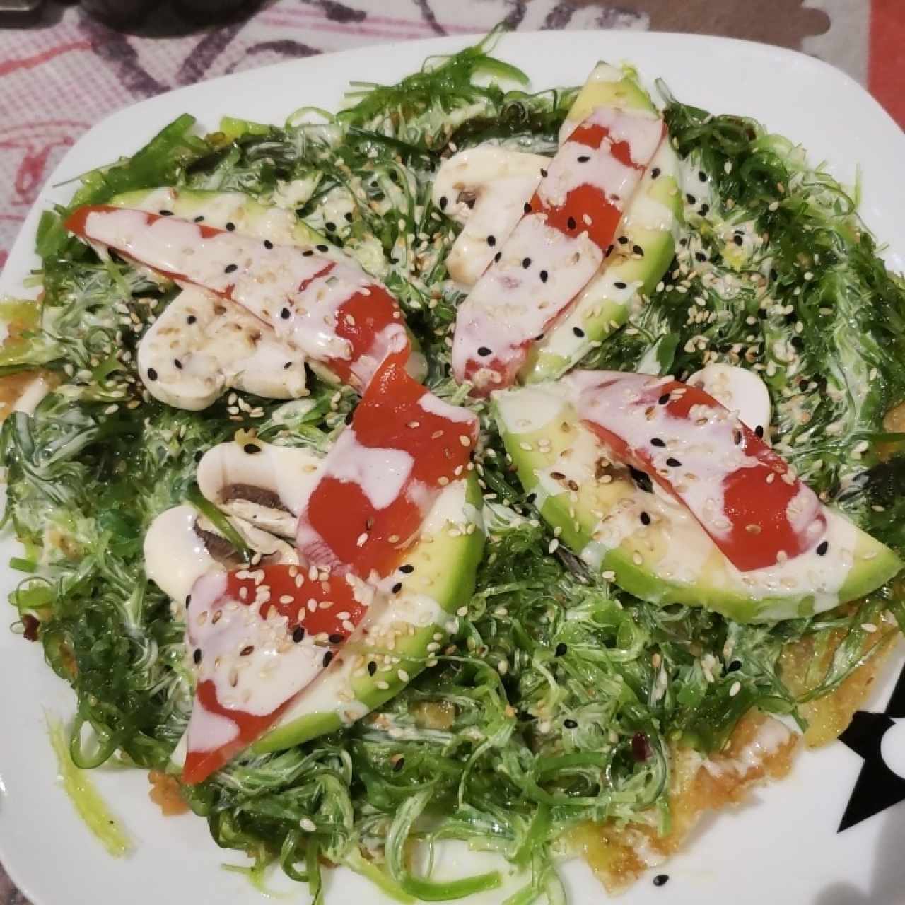 Sushi pizza de vegetales
