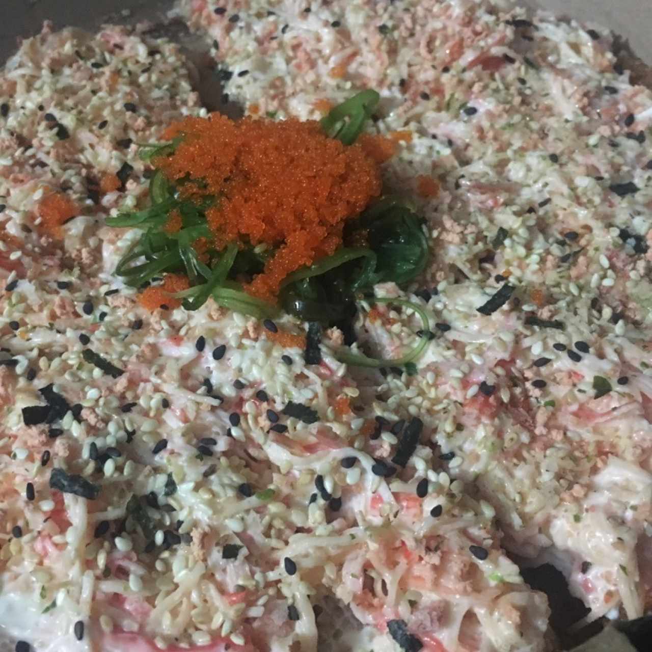 Sushi pizza de Cangrejo