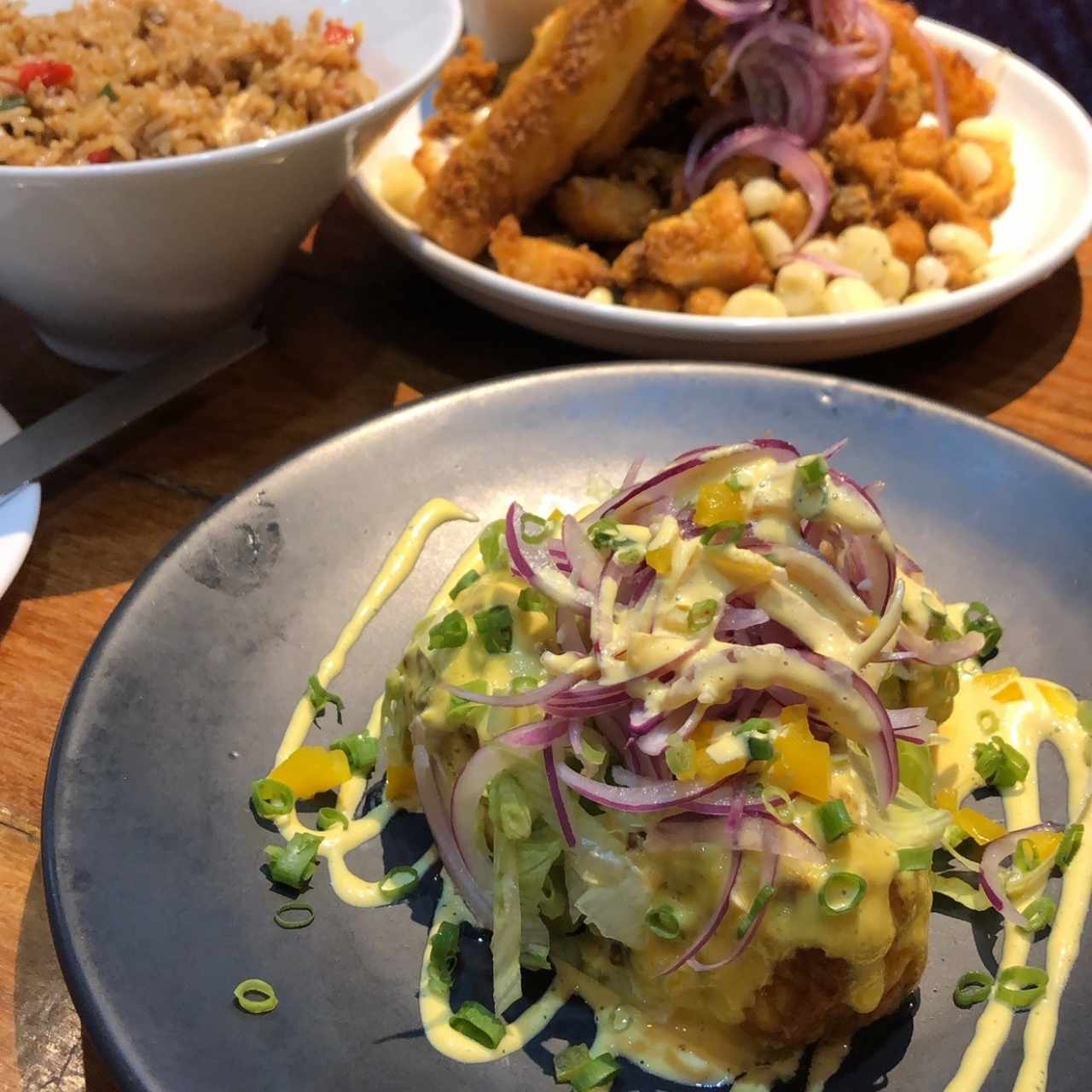 arroz chaufa, jaleas mixtas y Mr Loco