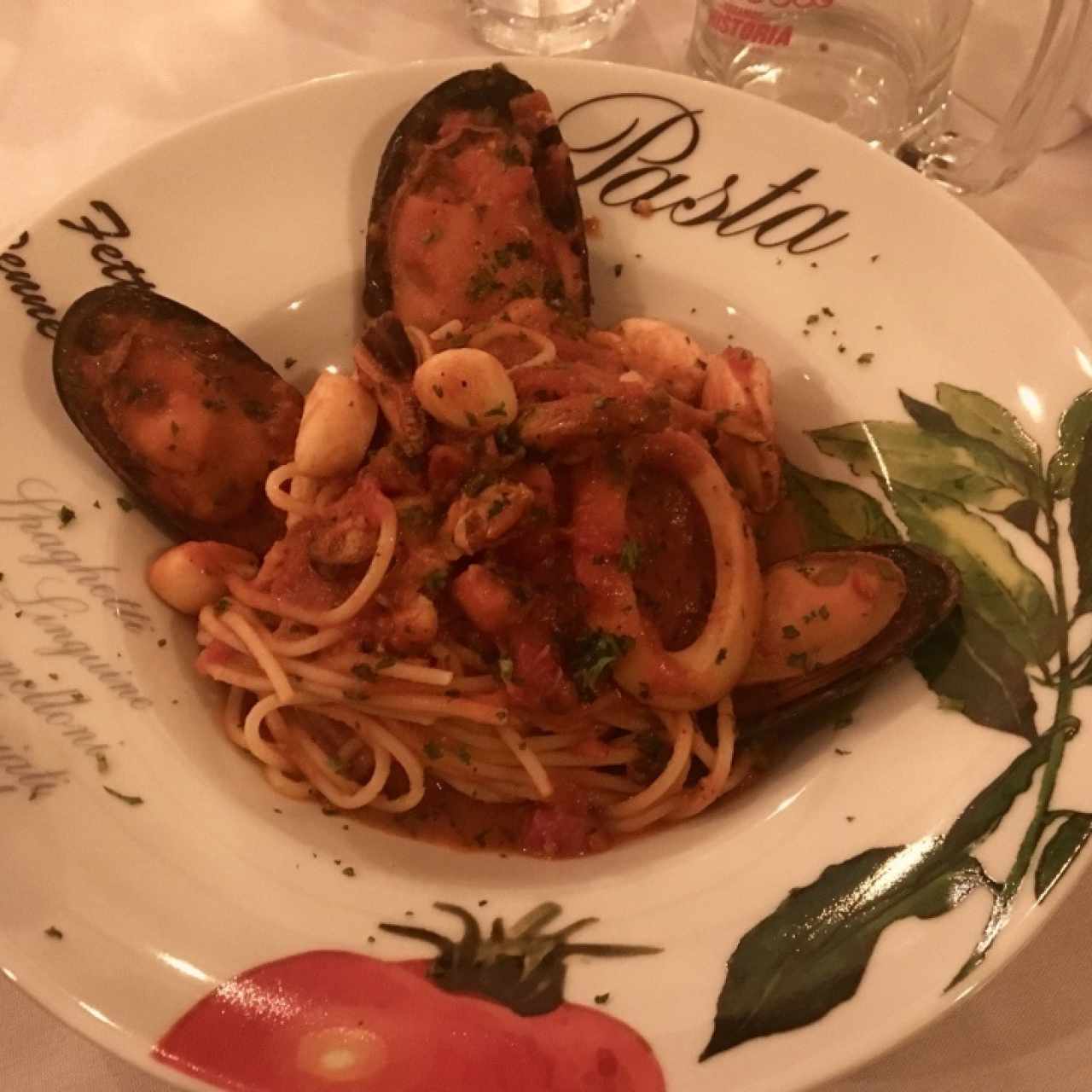 Spaghettis Frutti di Mare en Salsa Roja