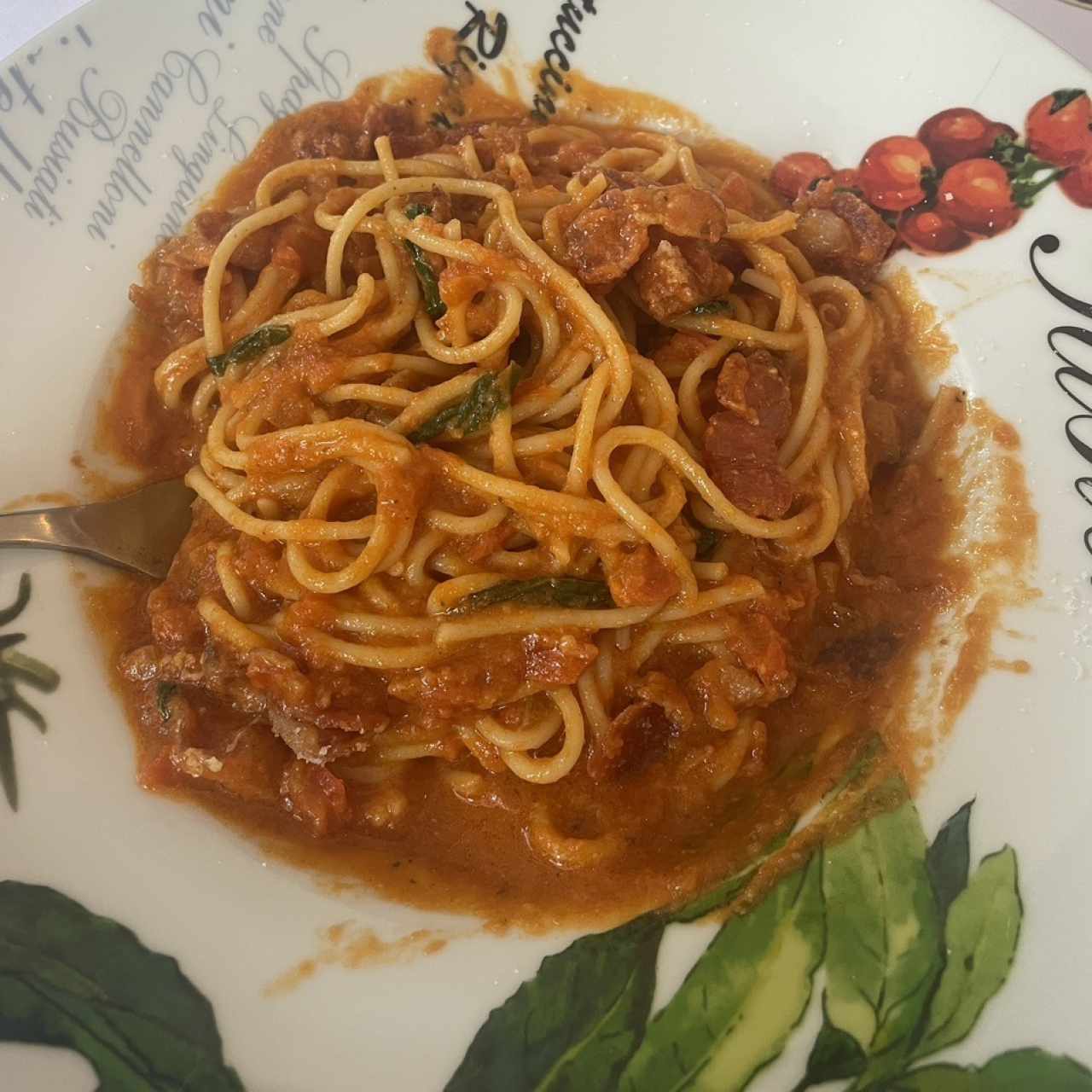 Spaghetti Amatriciana Rosa
