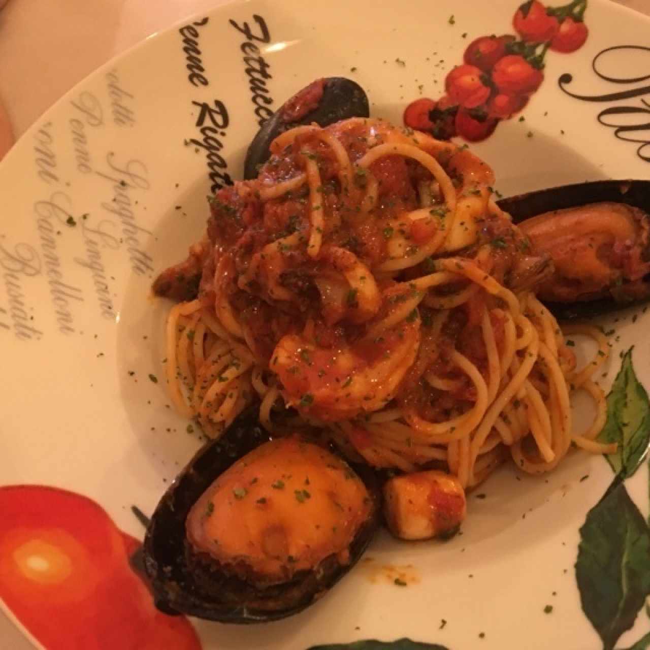 spaguetti fruti di mare