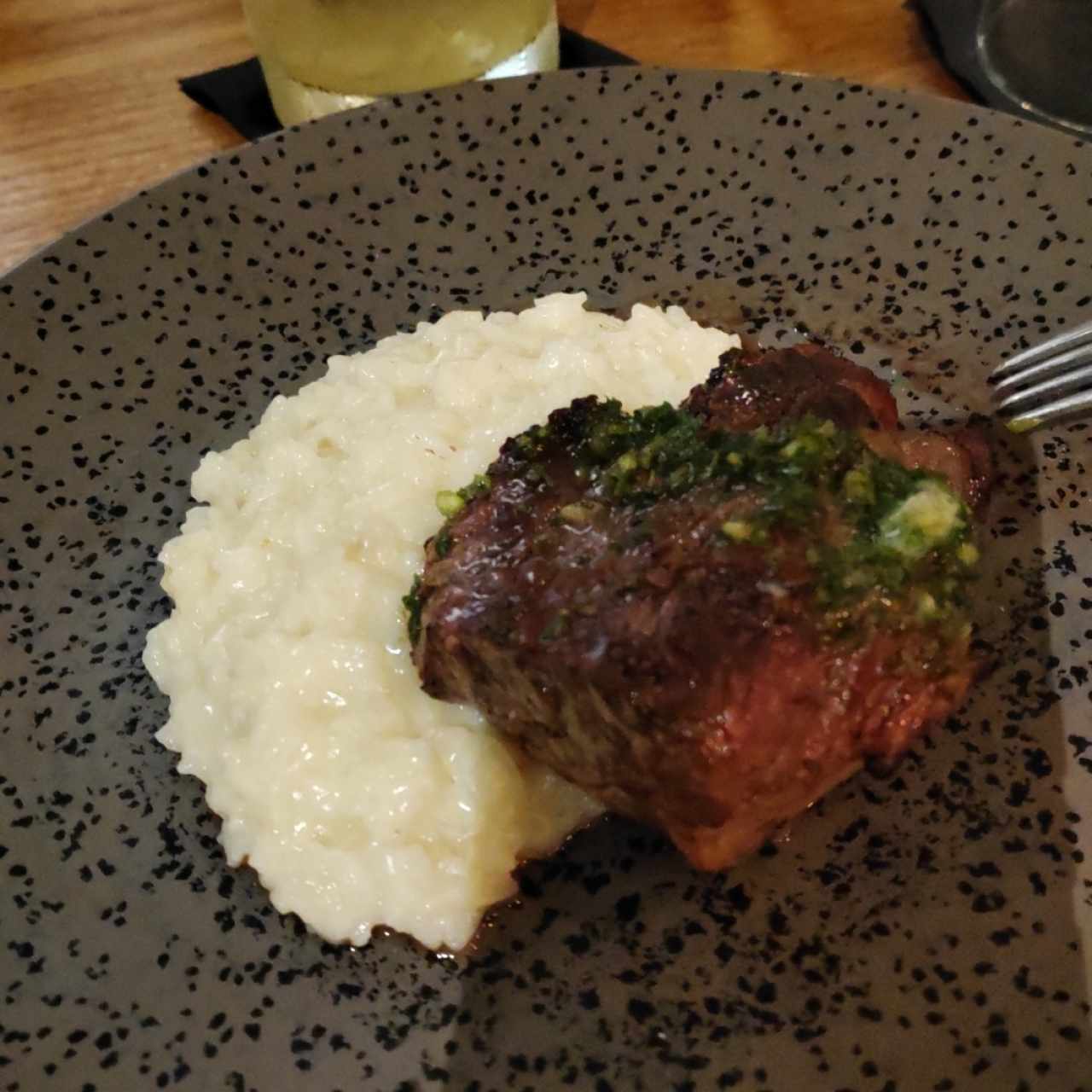 Filete con risotto