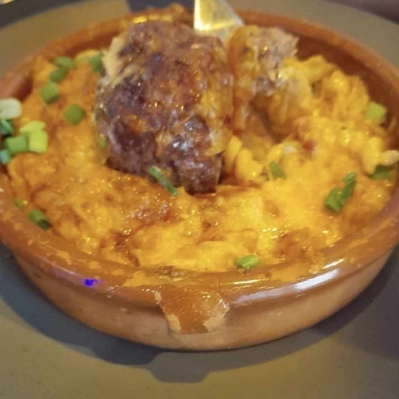Meat ball mac and cheese