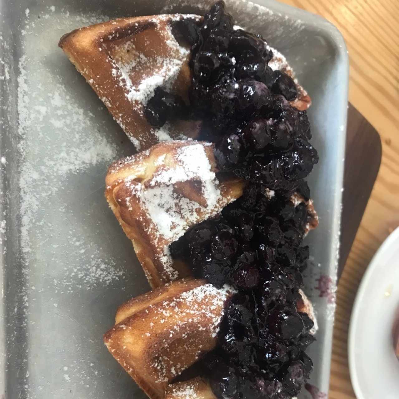 Waffles con blueberries