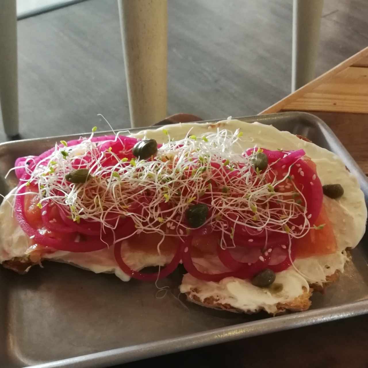 tostada de Salmón ahumado 