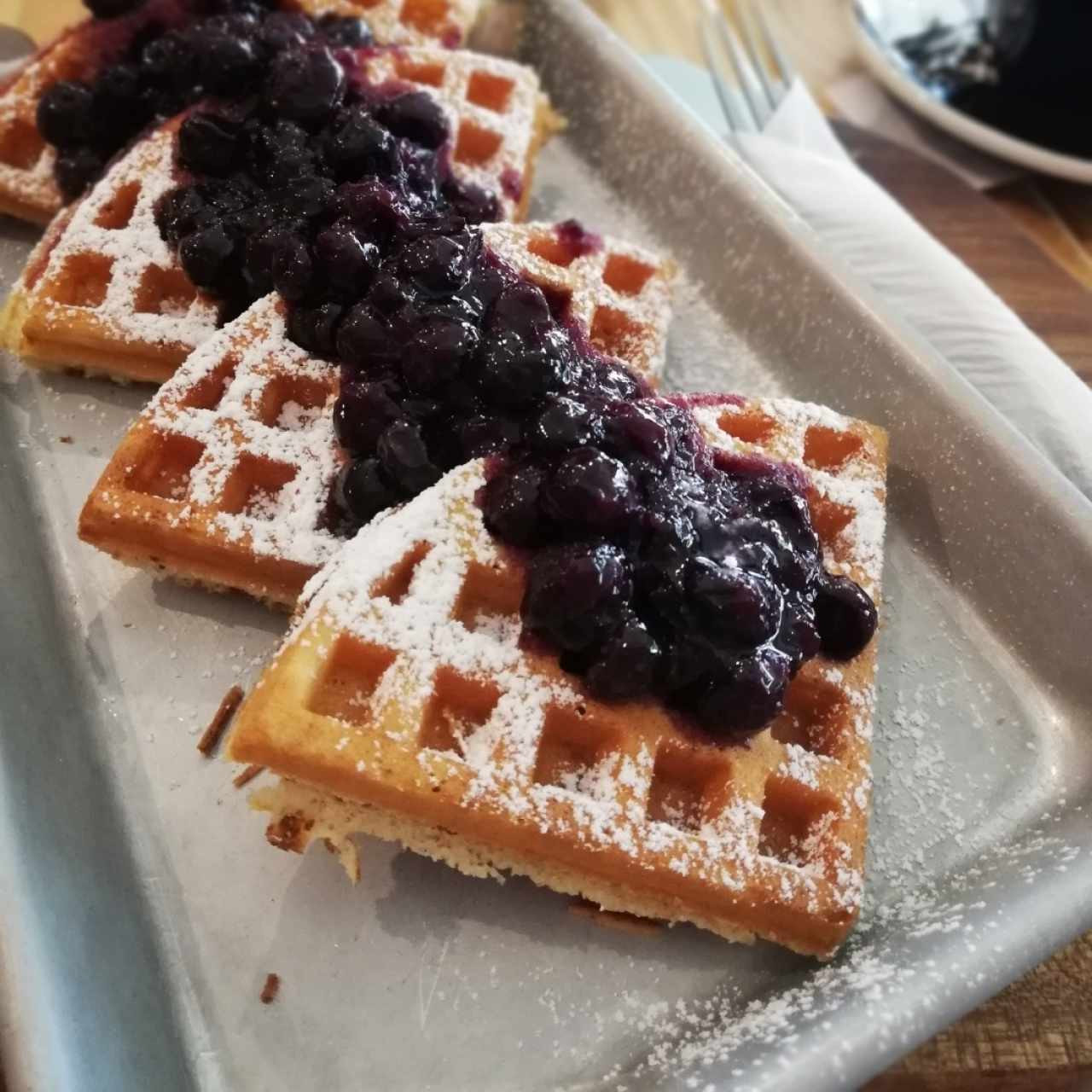 Waffles con blueberry