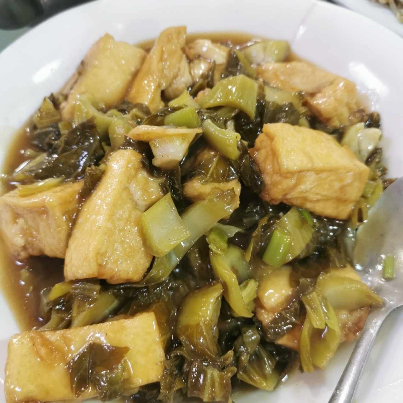 Tofu con ham choi