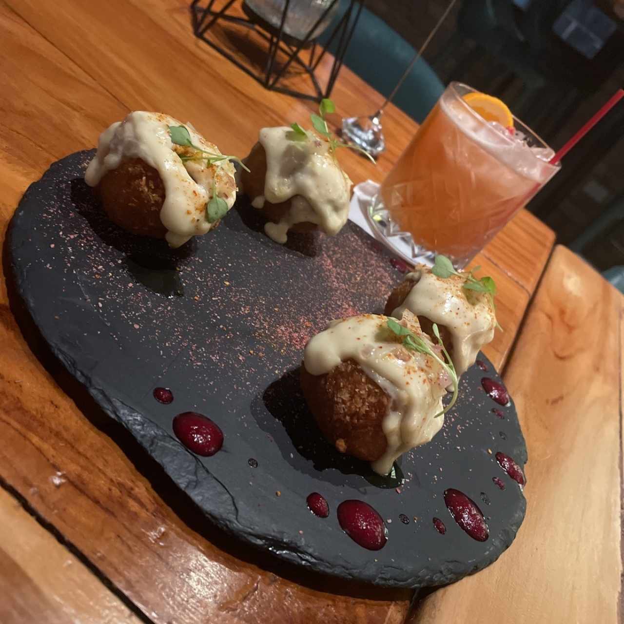croquettes and Whisky sour
