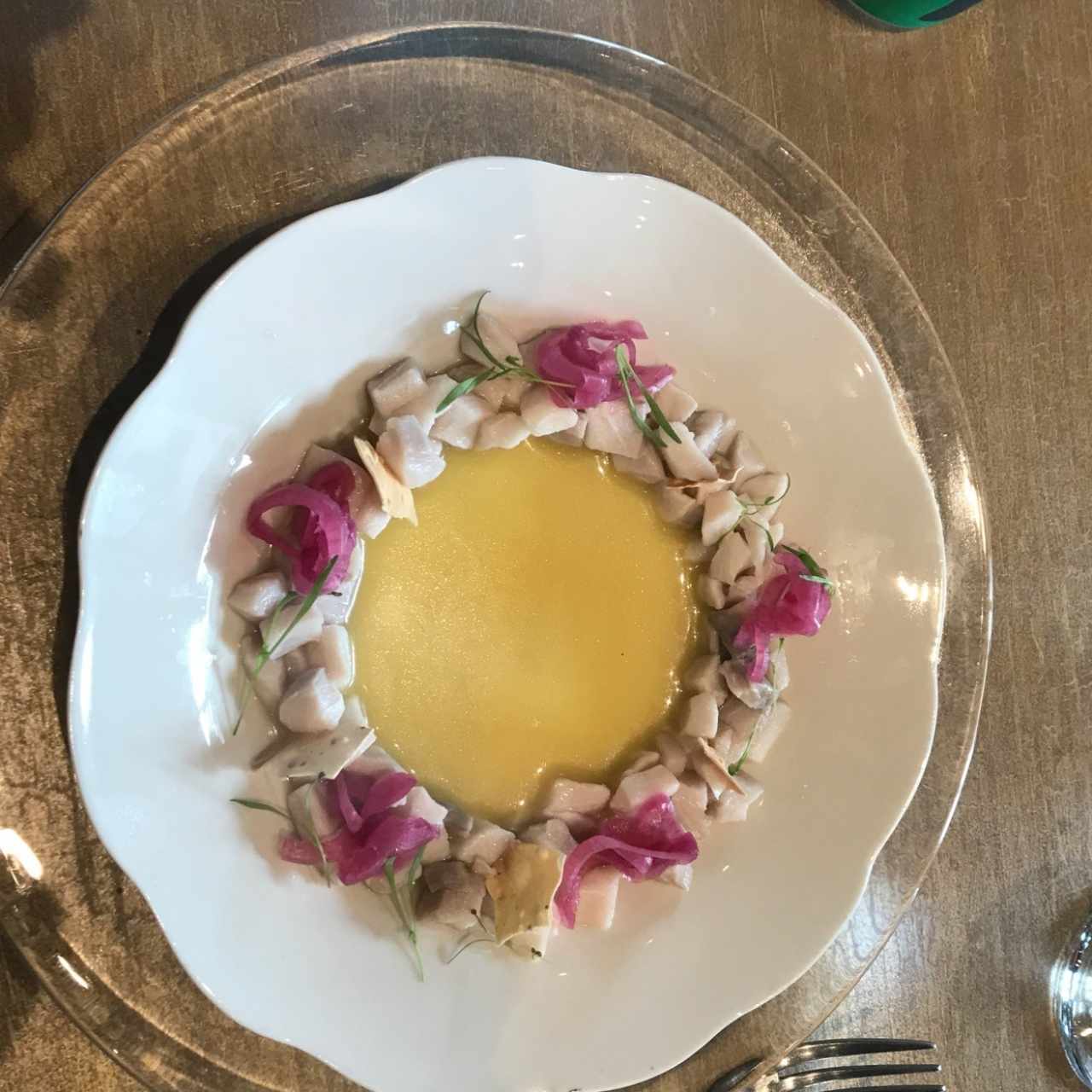 Ceviche en leche de tigre y maracuya