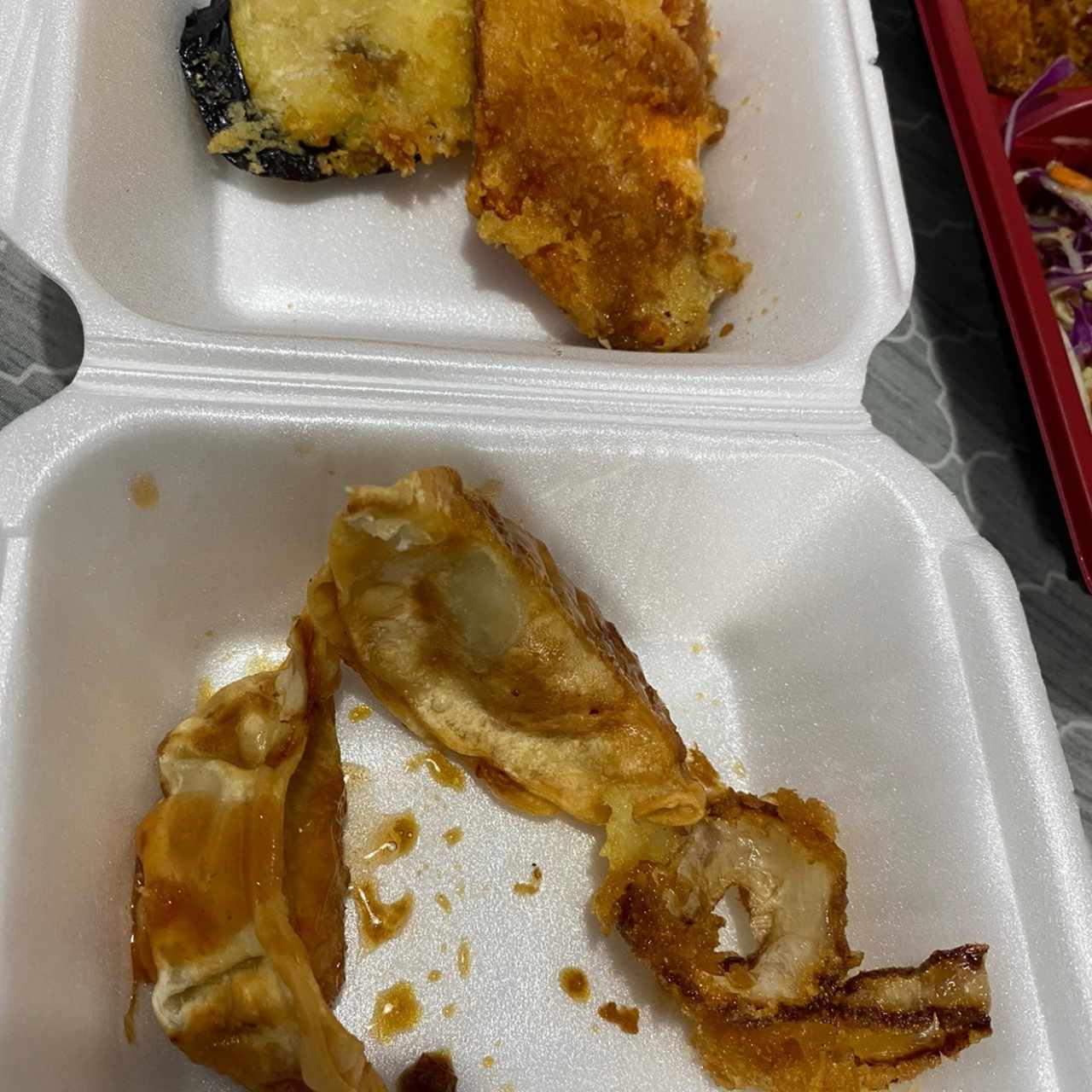 vegetales tempura y gyosas tempura