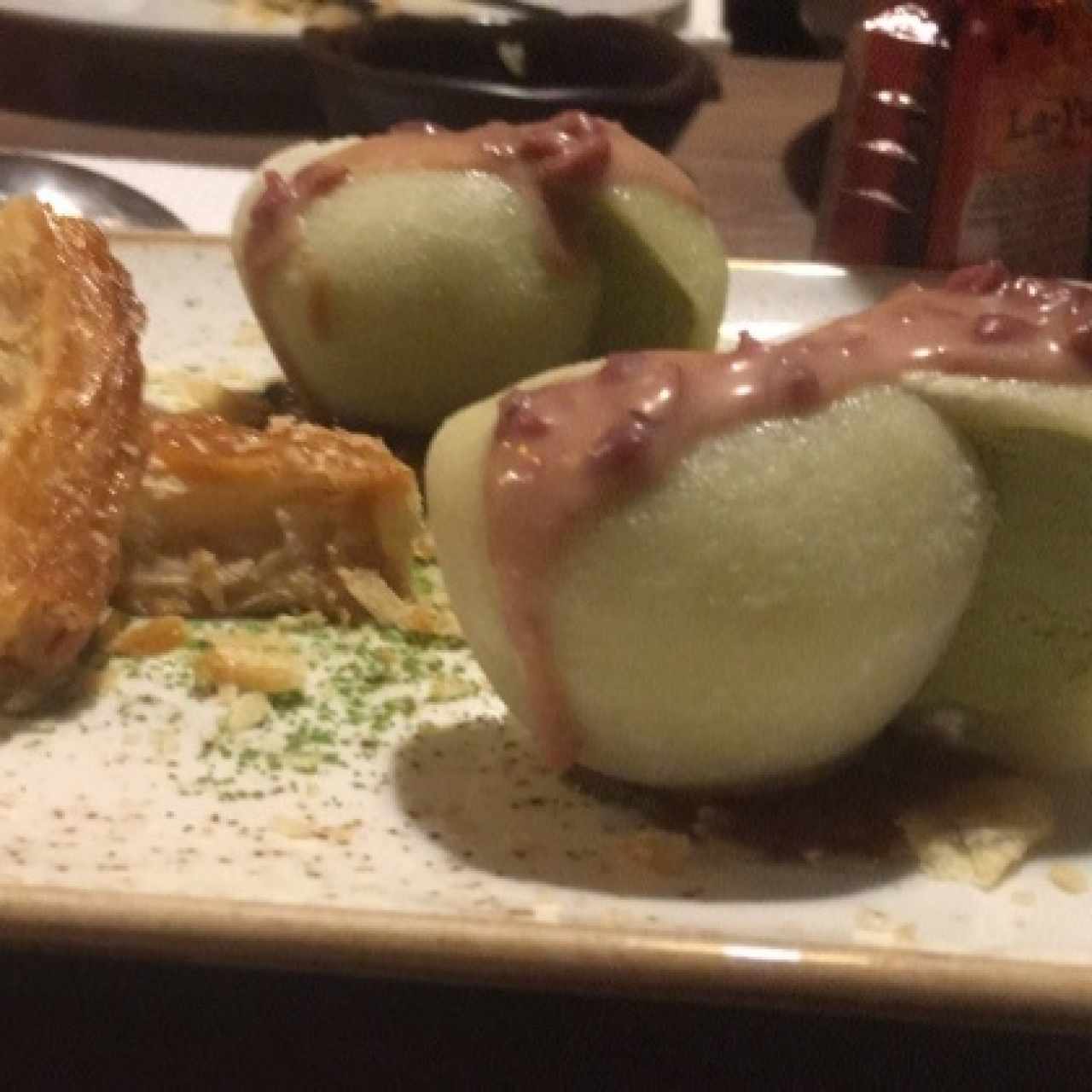 Helado de mochi de té verde