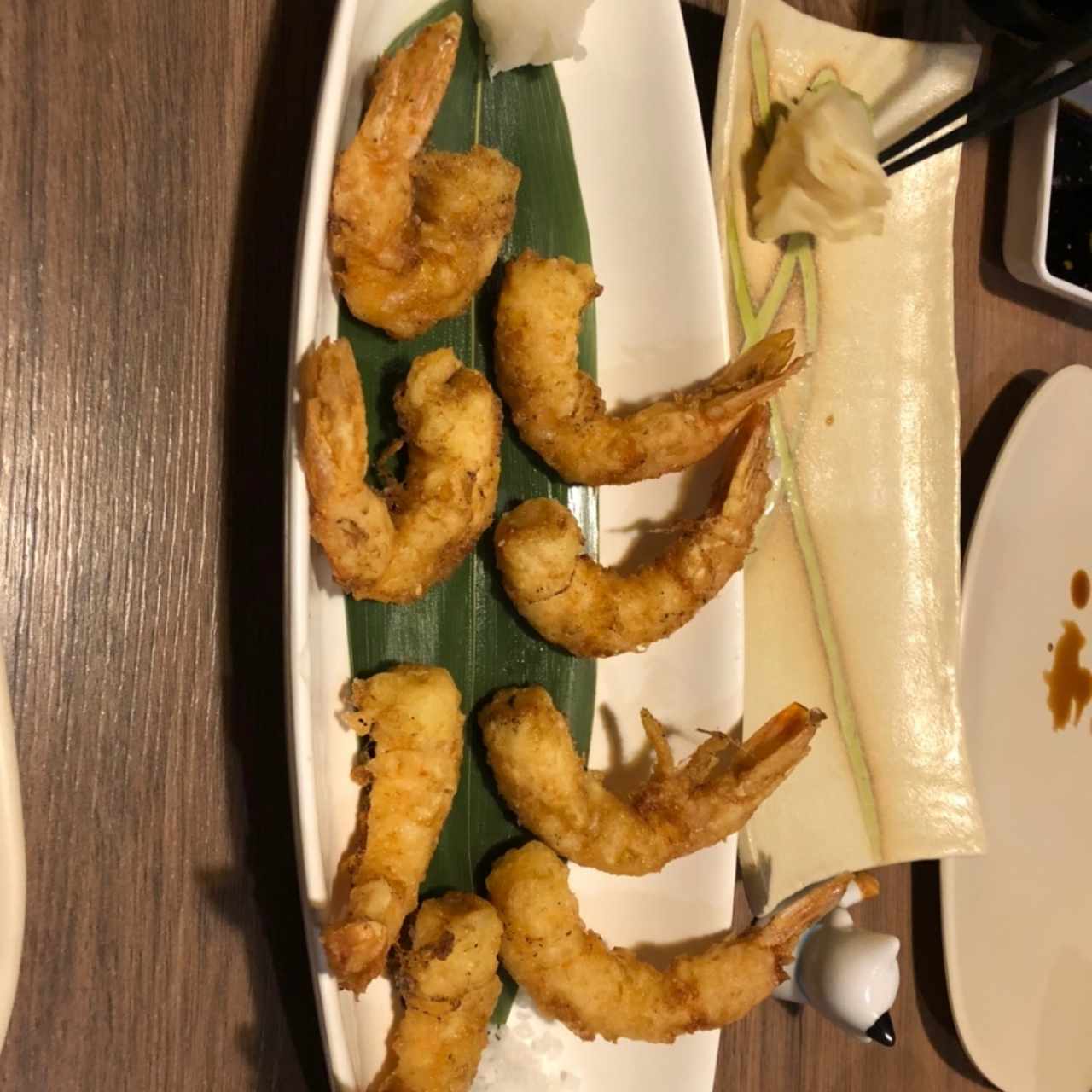 Langostinos tempura