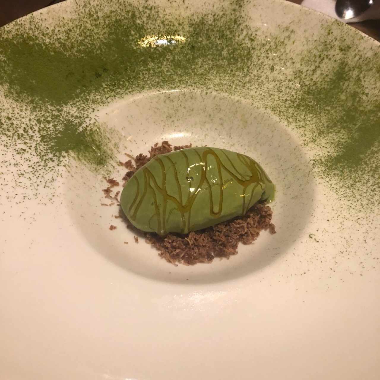 Helado de té verde