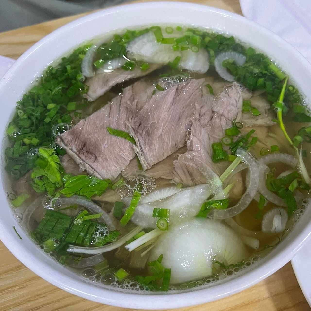 Pho de res bien cosido