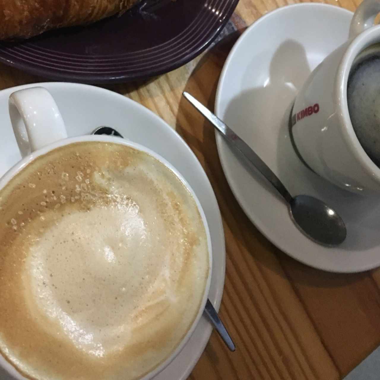 Café latte y café negro
