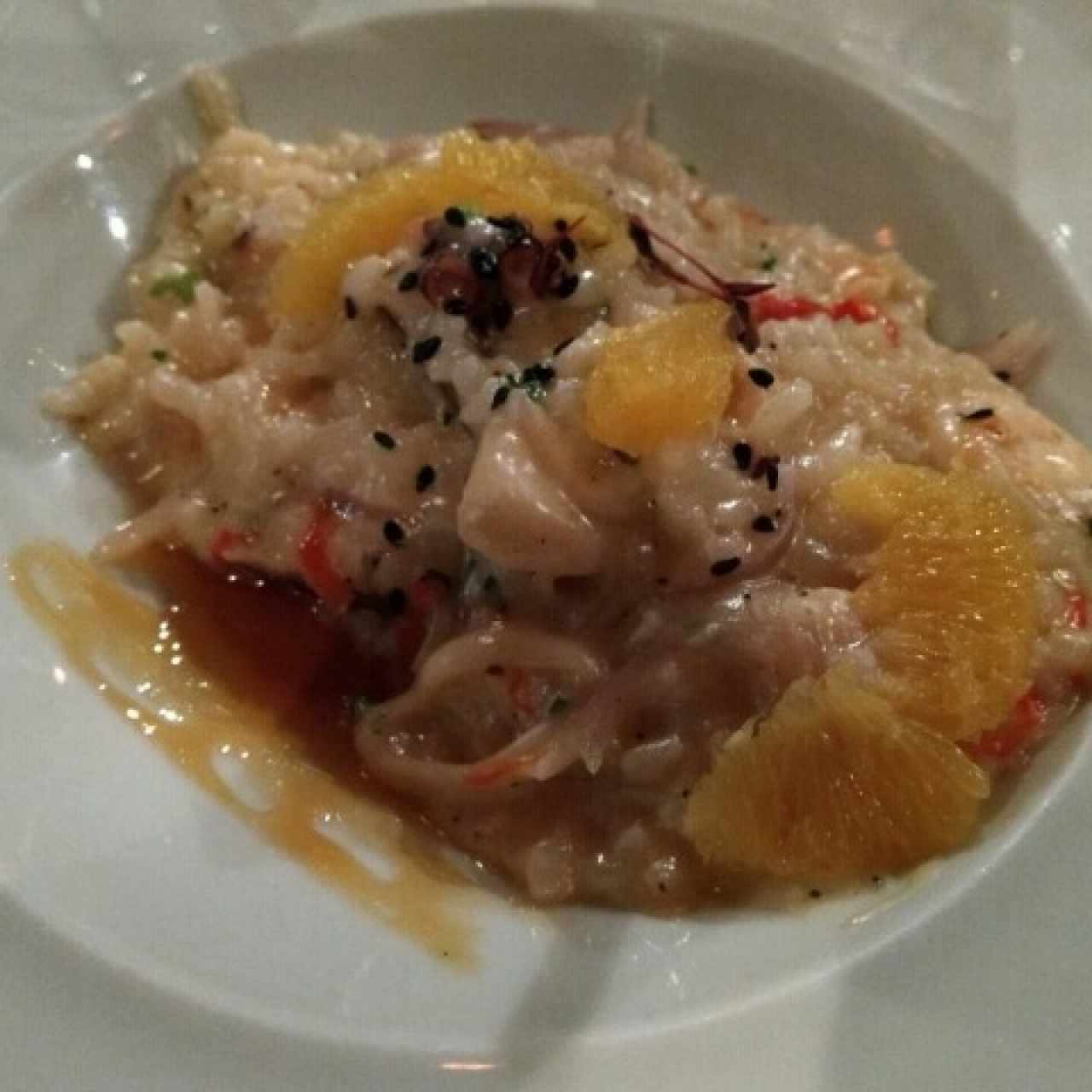 Risotto de camarón y calamar