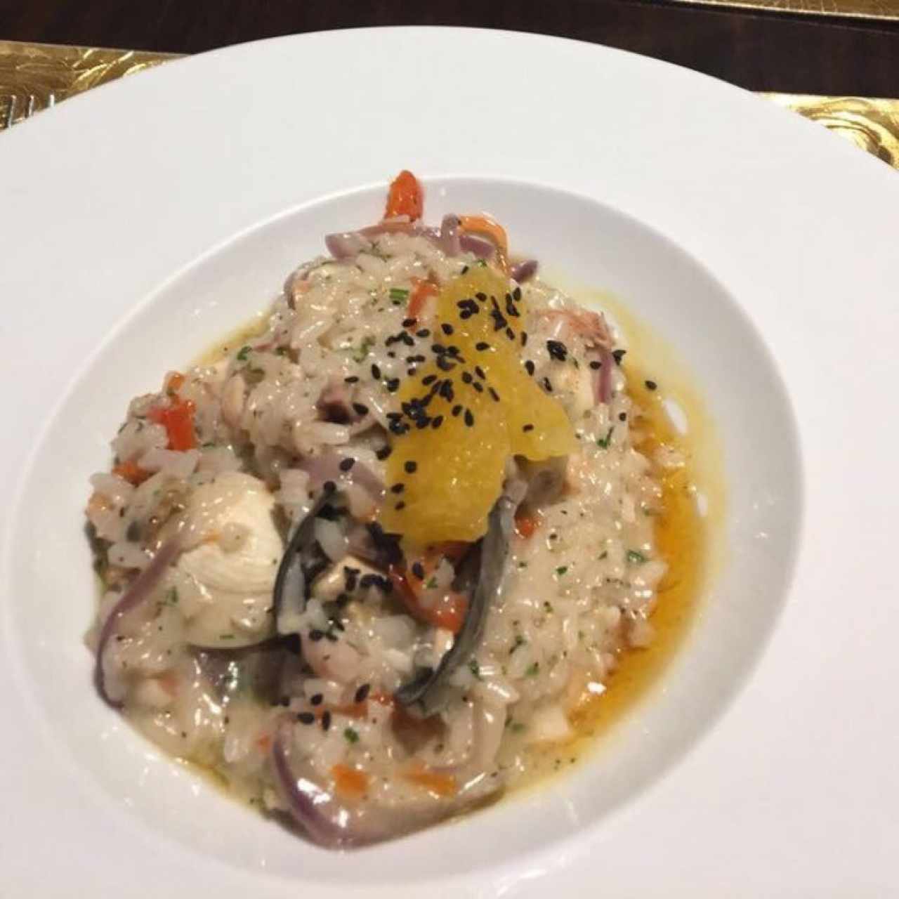 Risotto de camarón y calamar