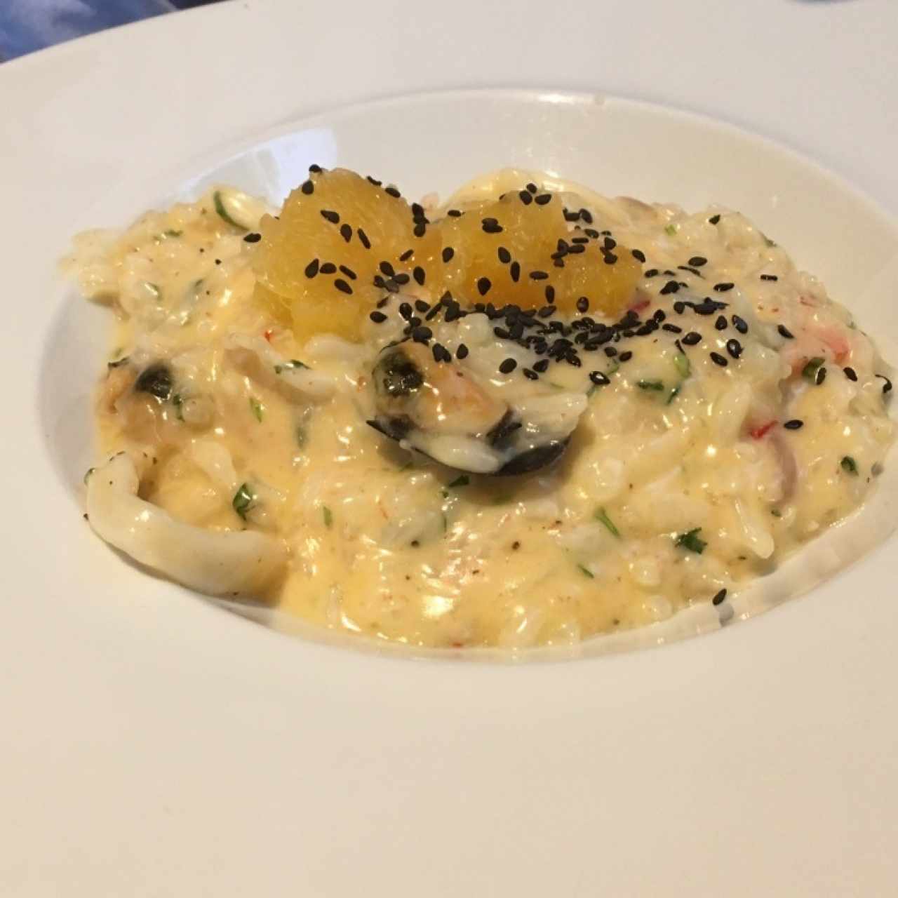 Risotto de camarón y calamar