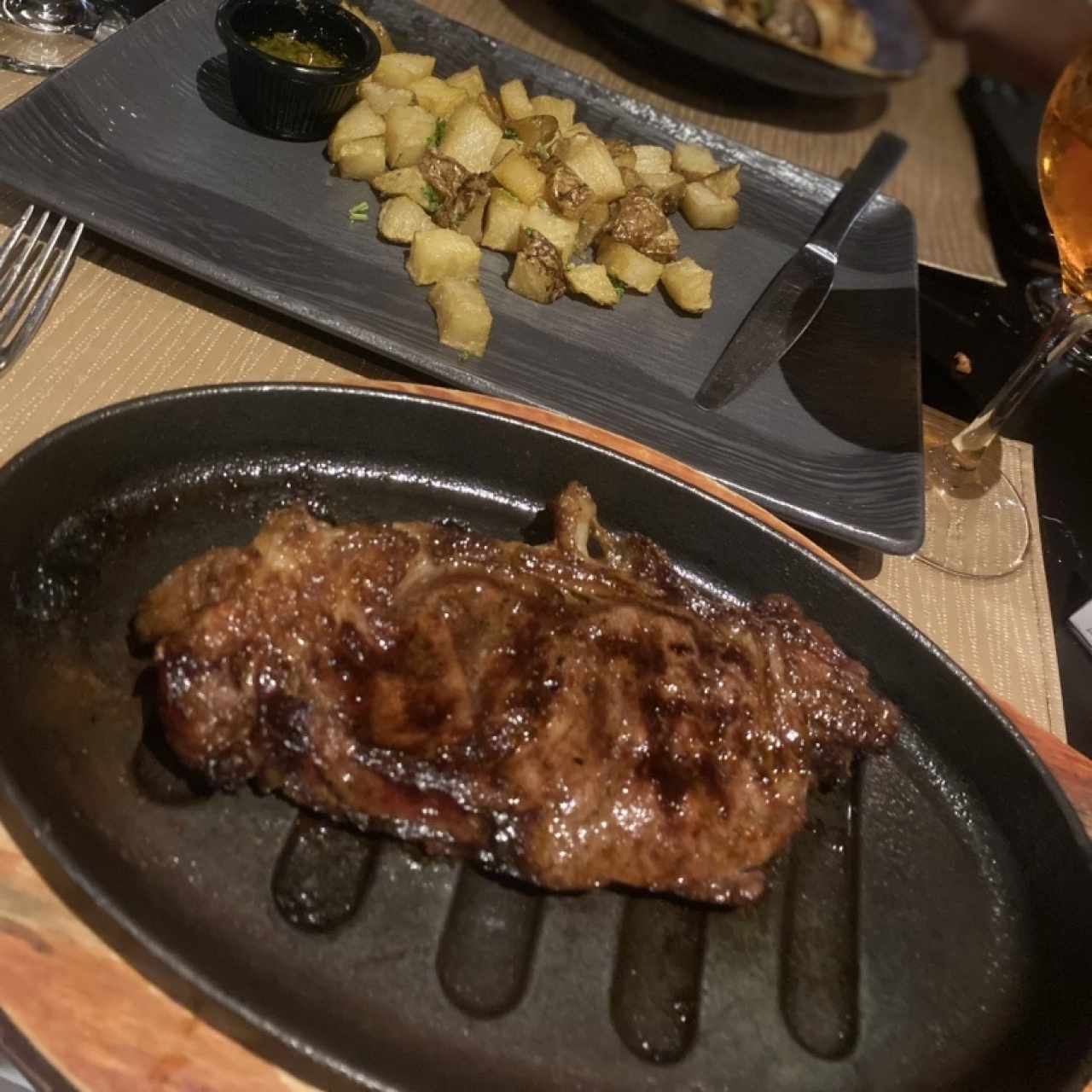 New york steak con papas 