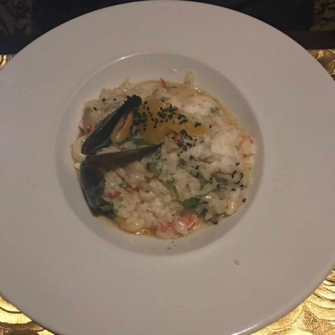 Risotto de camarón y calamar