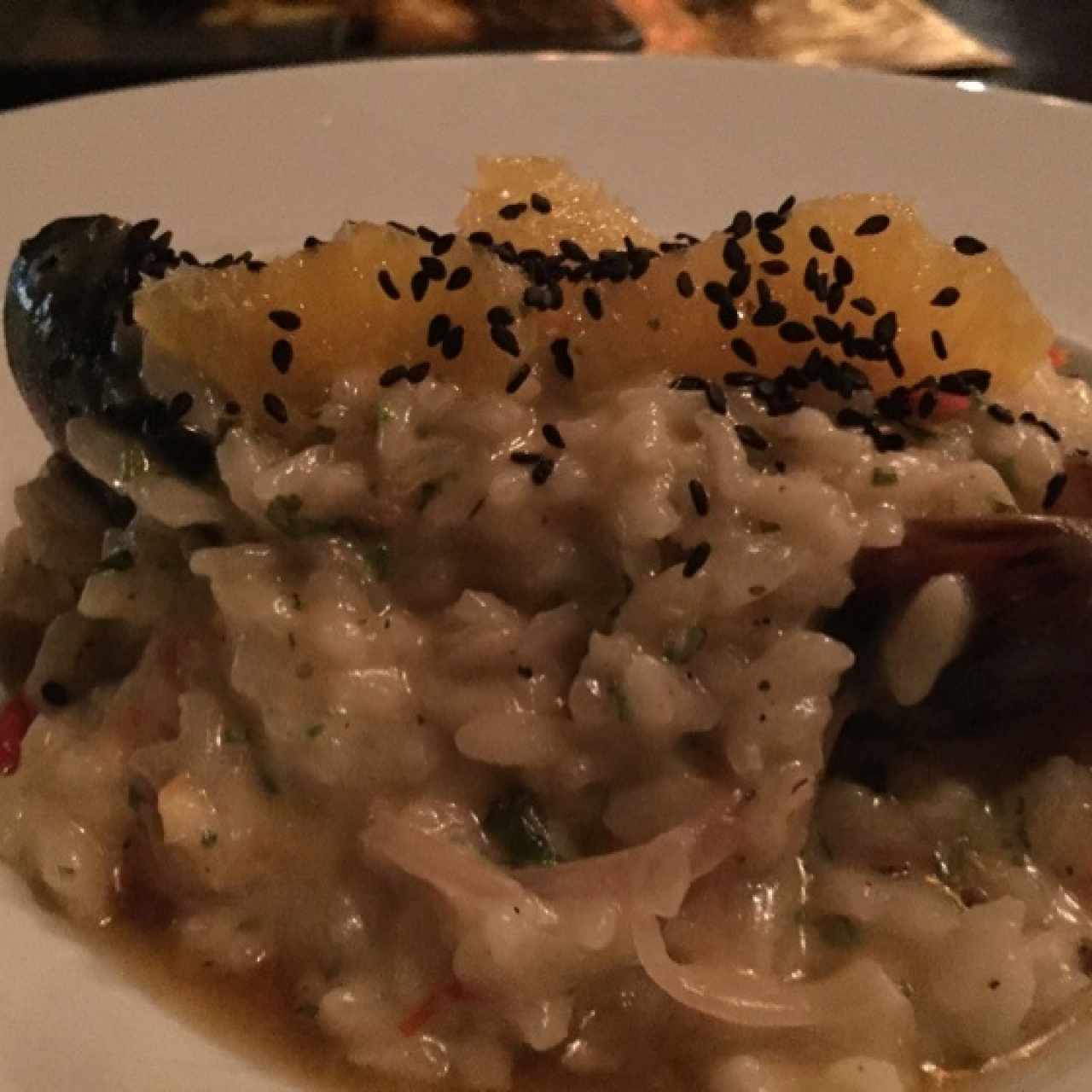 Risotto de camarón y calamar