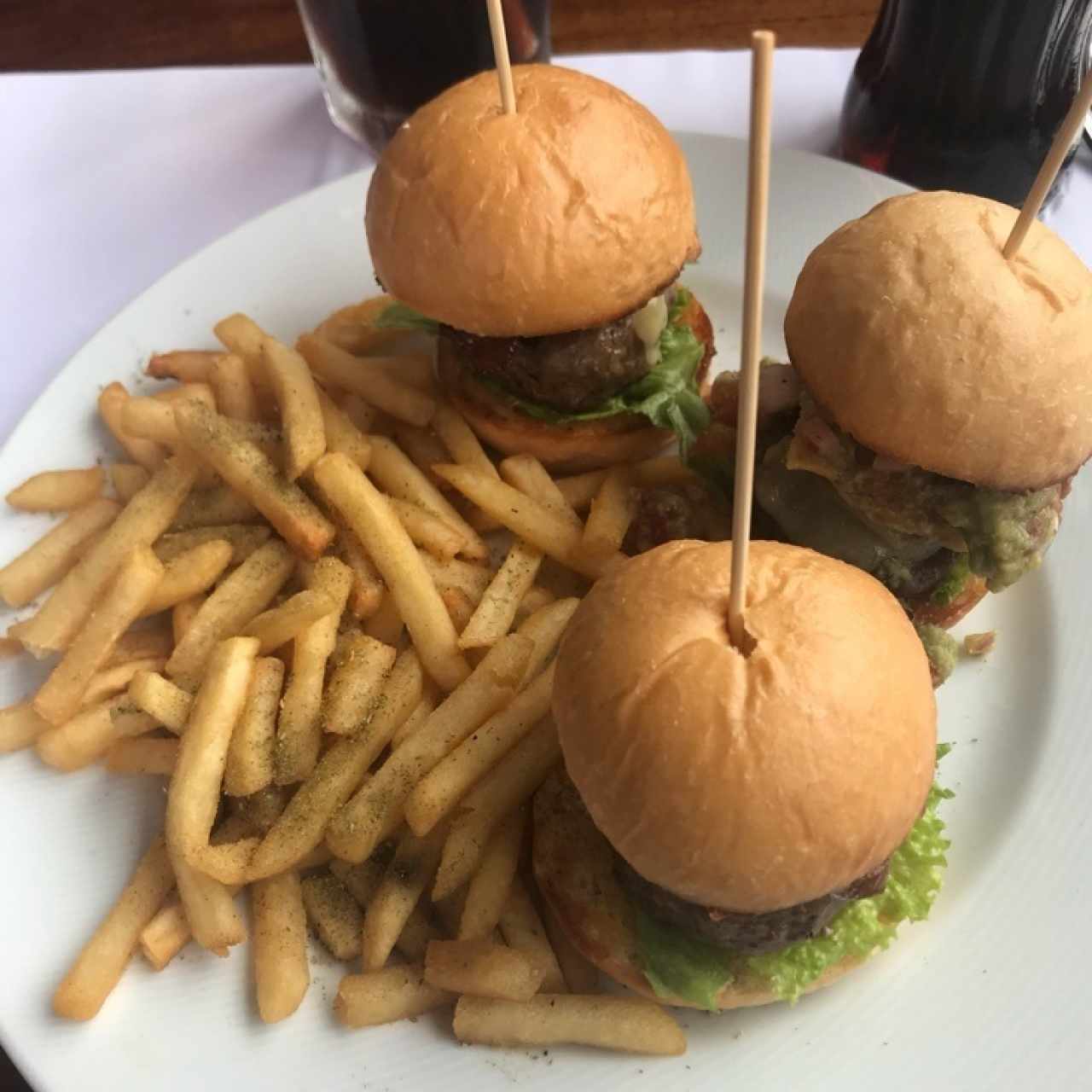 trio de hamburguesas