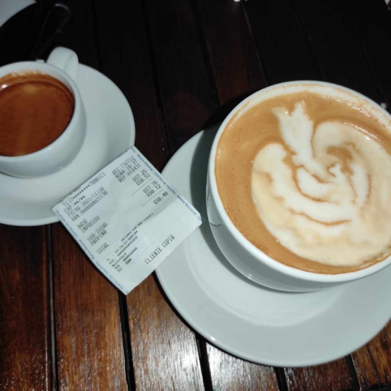 Expreso y capuccino. 