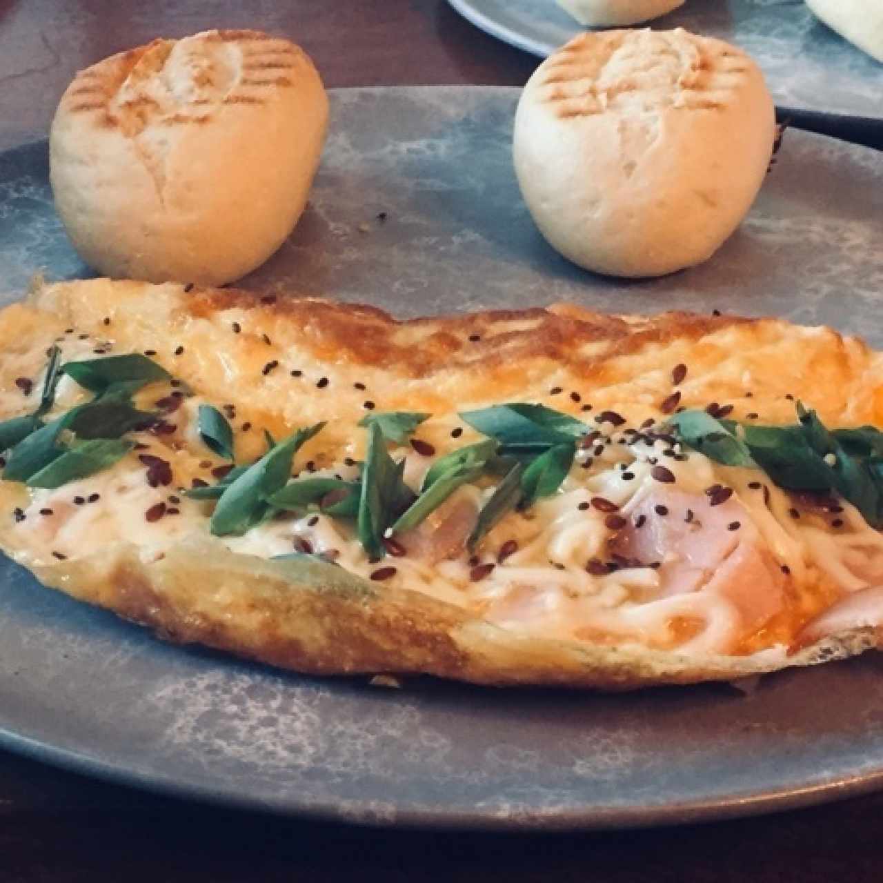omeleth con jamon y queso