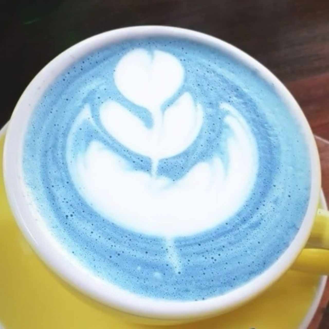 Blue matcha latte
