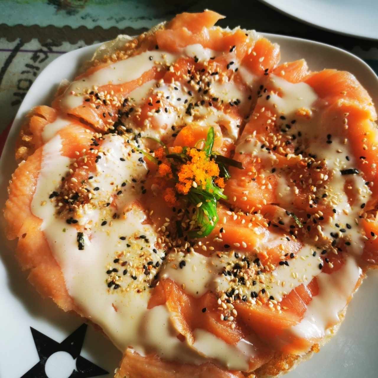 pizza de salmón ahumado