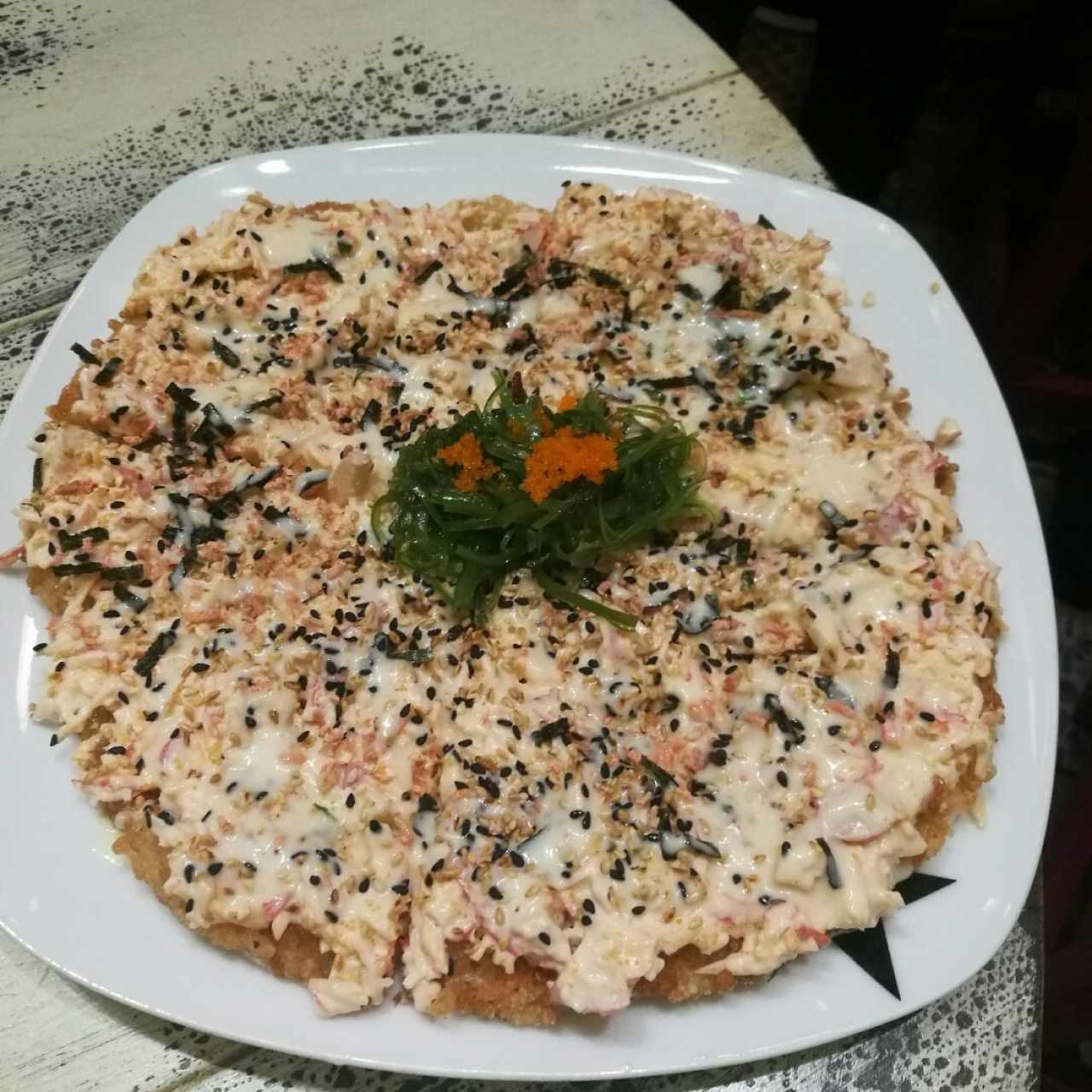 pizza de cangrejo