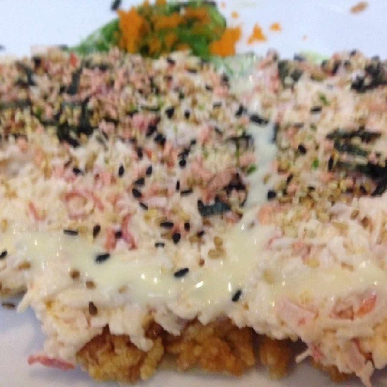 pizZa sushi de cangrejo 