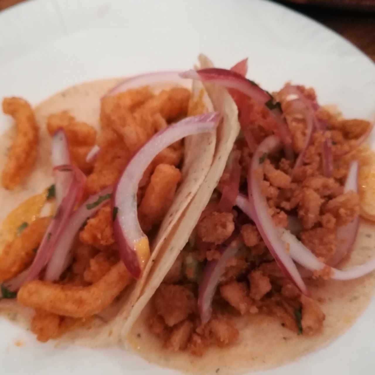 Tacos De Calamar y Cochinita Pibil