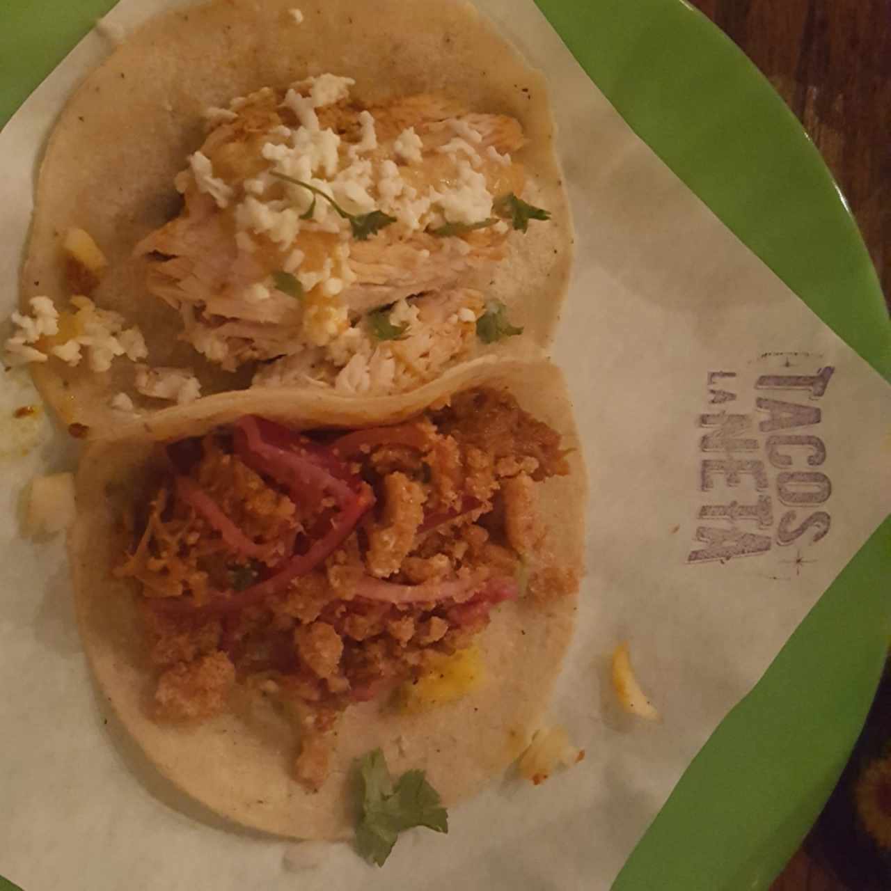 Tacos de Pollo / Tacos de chicharron