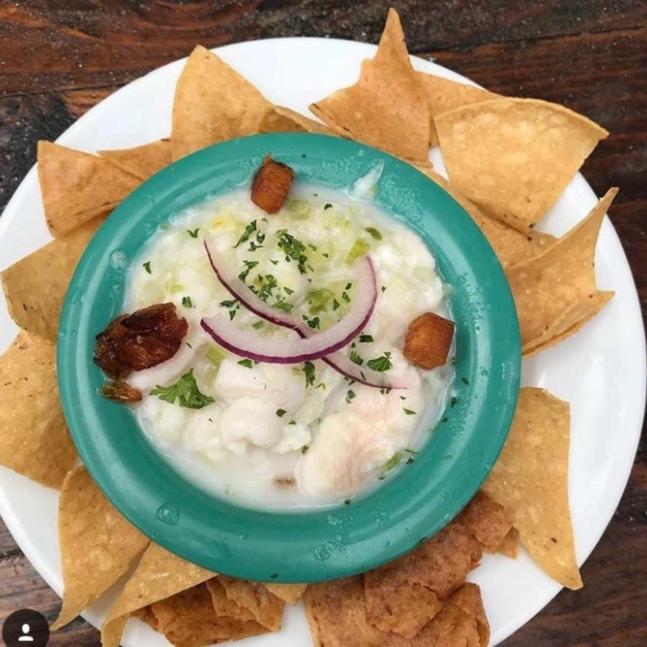 Ceviche de Coco y Yuca Garrapiñada